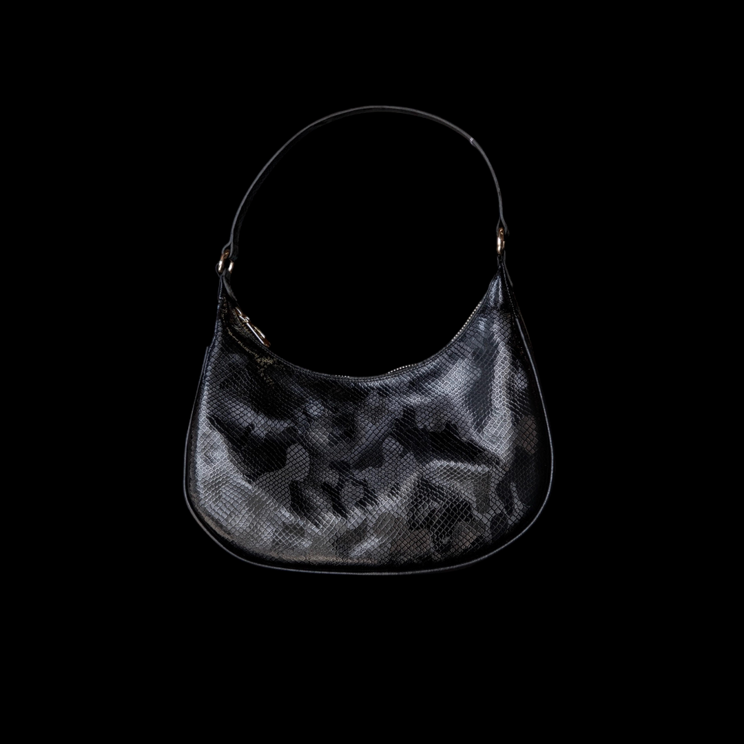 BOLSO ROISSY CROCODILE NEGRO