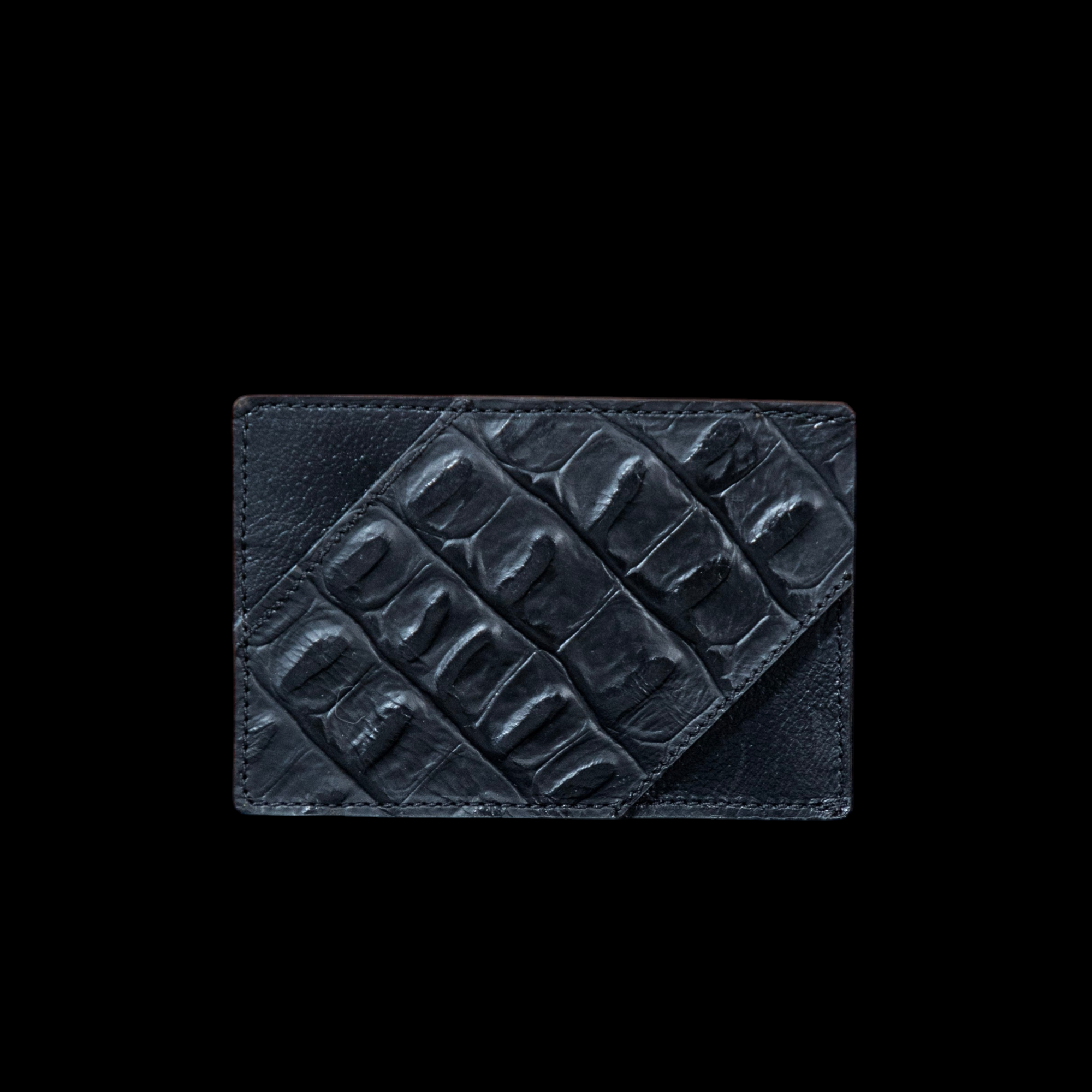 CARD HOLDER 08 CROCODILE NEGRO