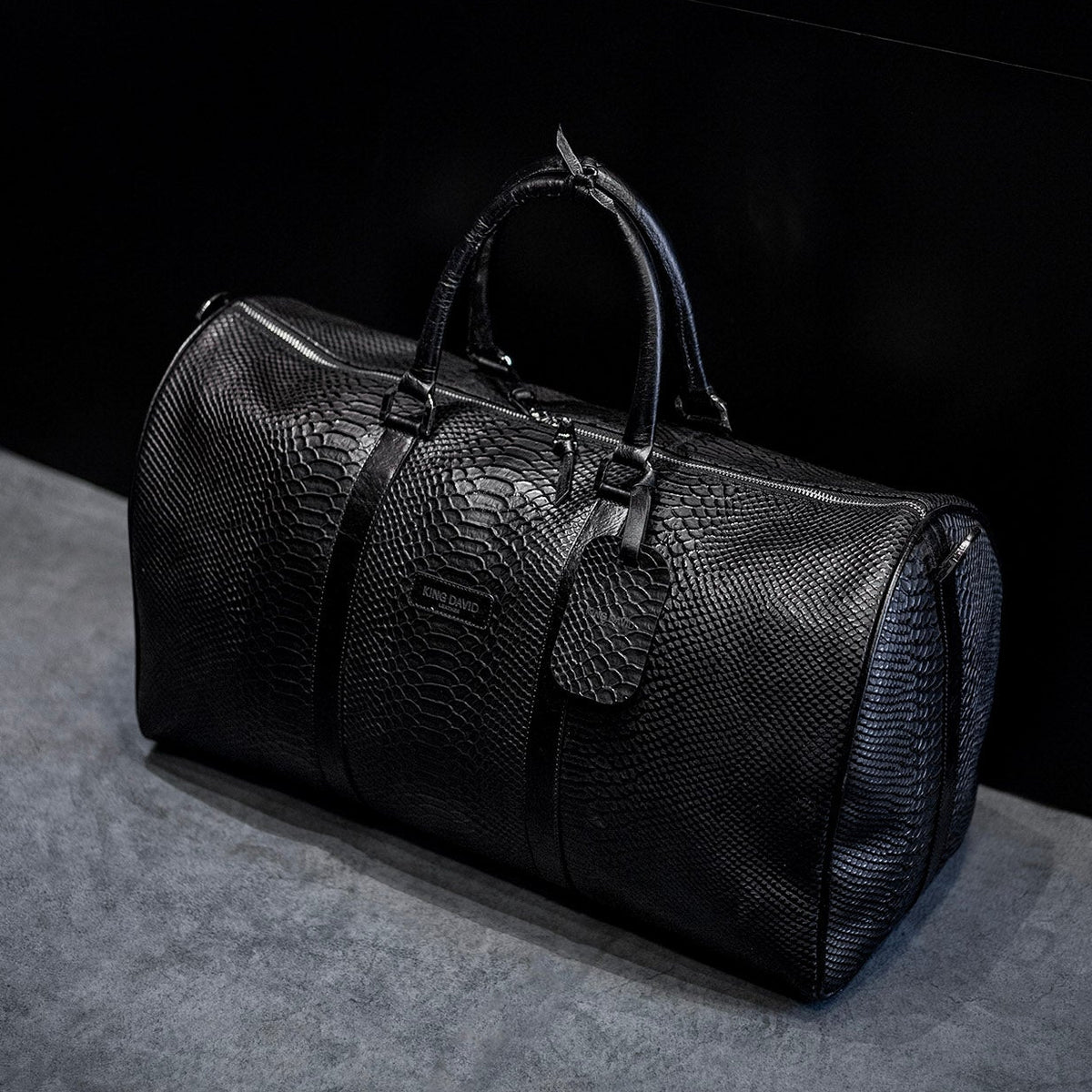 Bag King Travel Crocodile Negro - Bolso de Viaje Luxury Hombre en Cuero Grabado