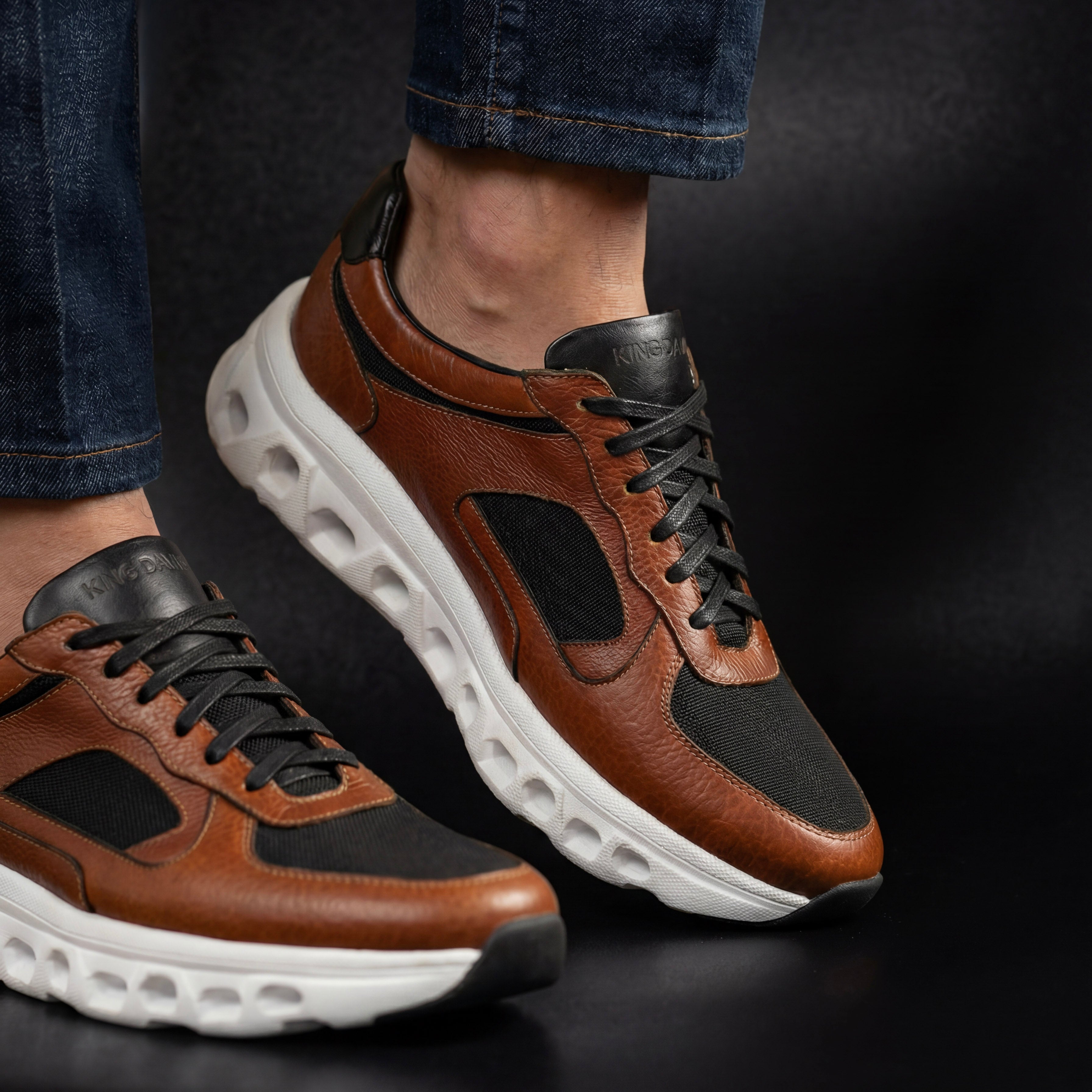 Ímpetu H Miel - Zapato Moderno y Versátil Hombre en Cuero