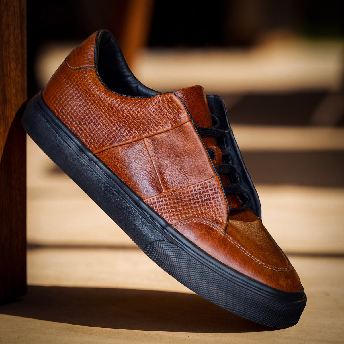 Mont Blanc Miel Suela Negra - Zapato Casual Elegante Hombre en Cuero