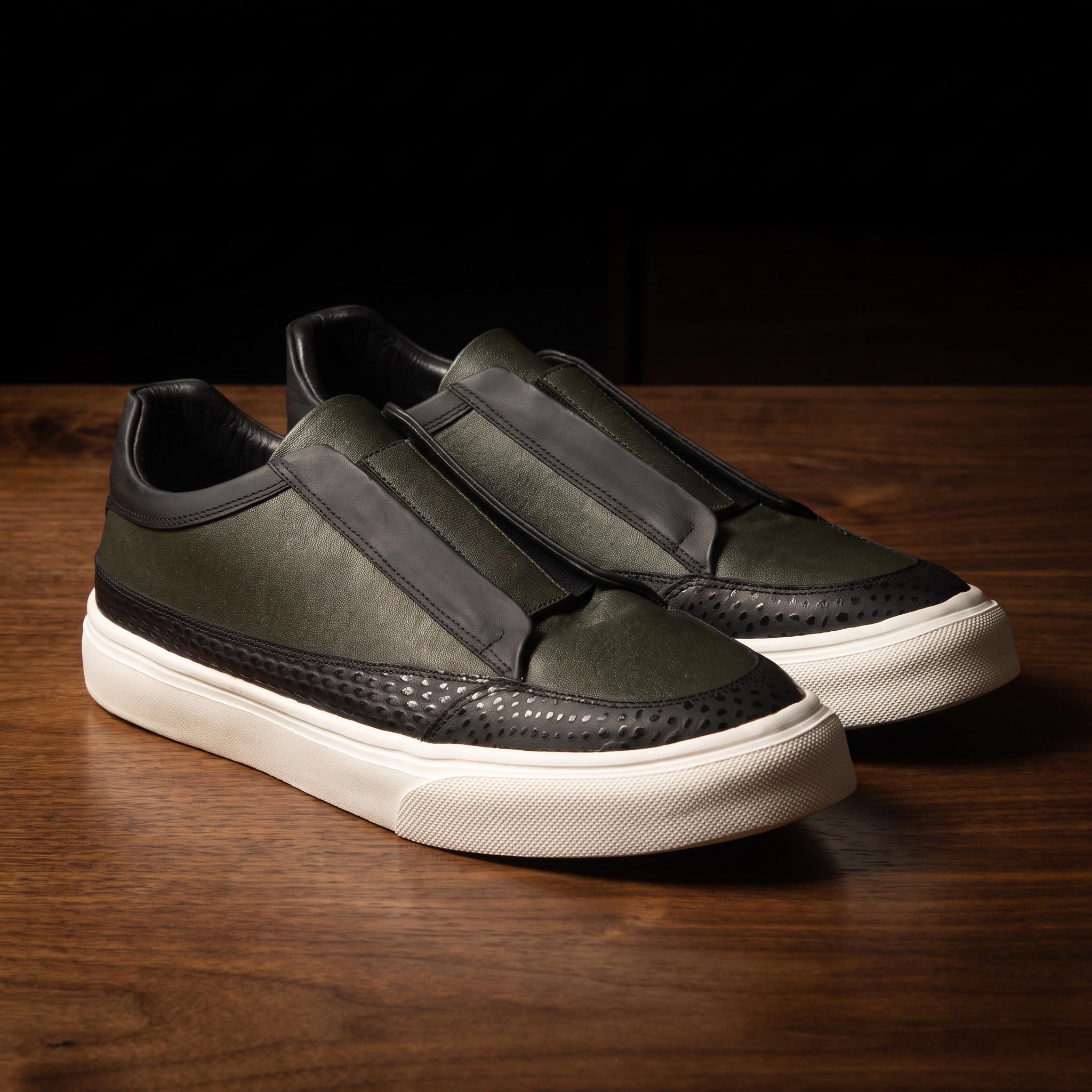 Milán Verde Negro - Zapato Casual Elegante Hombre en Cuero