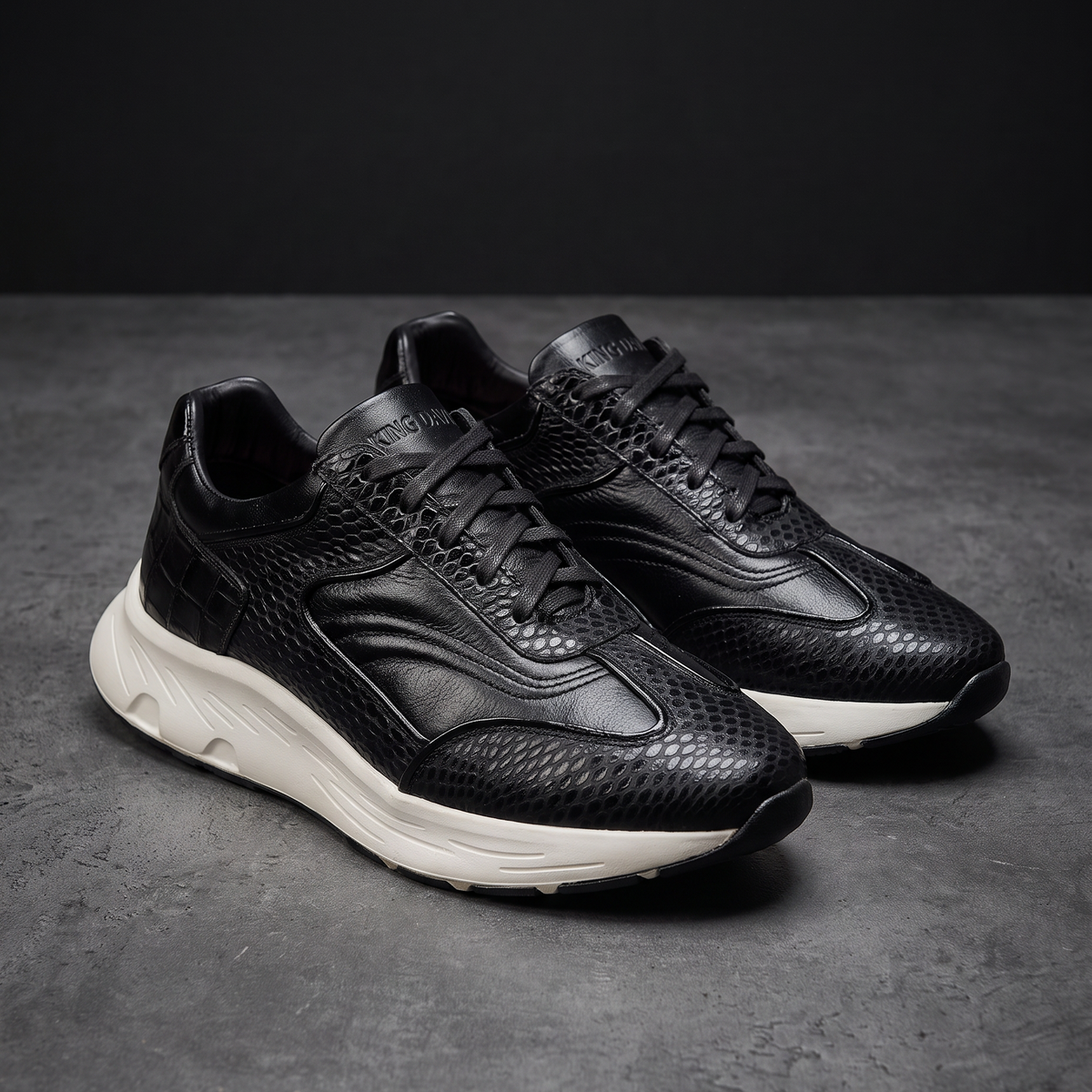 Hamburgo Negro x Blanco - Zapato Casual Elegante Hombre en Cuero