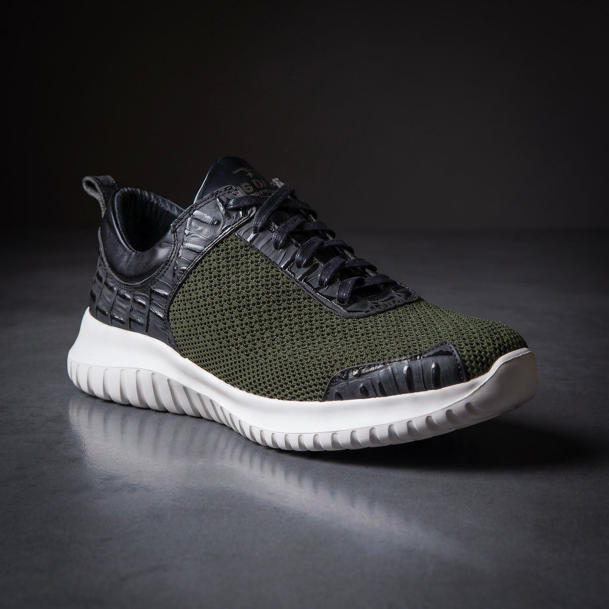 OUTLET Liverpool Verde x Negro - Zapato Crocodile Luxury Hombre en Cuero Grabado