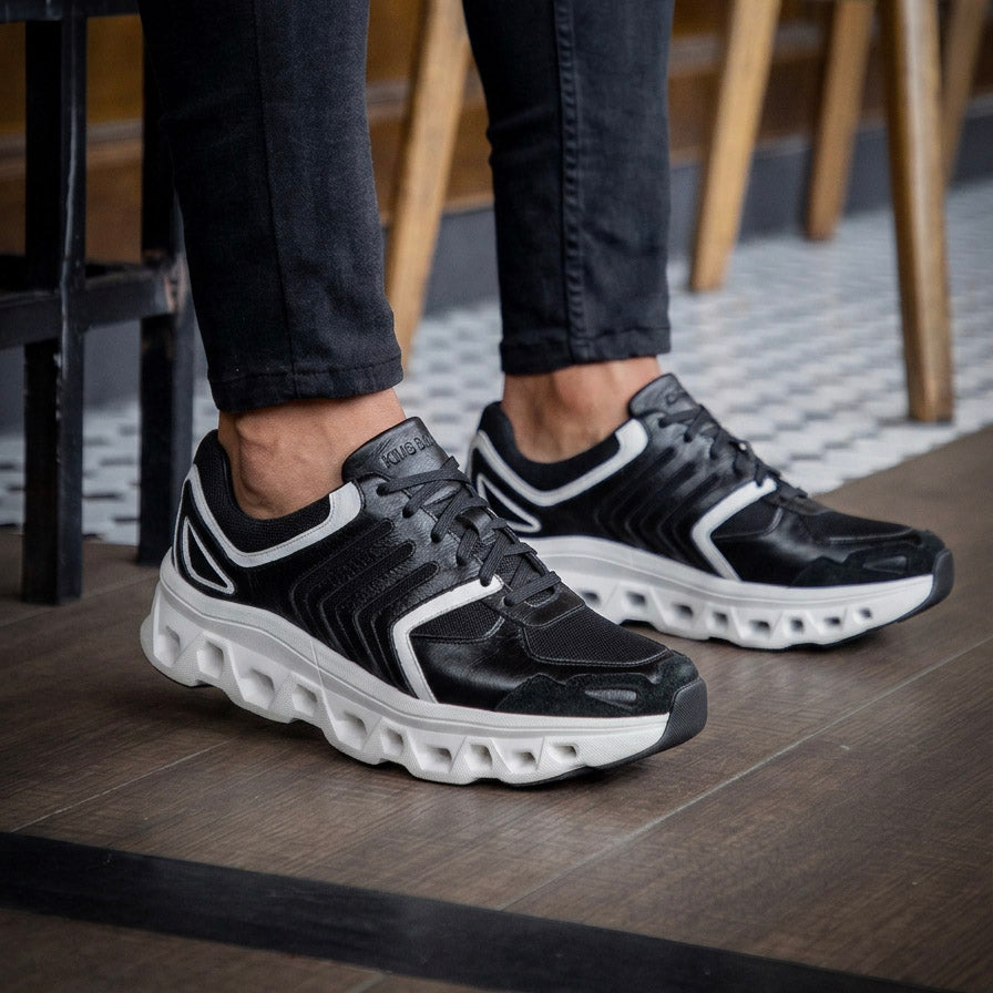 Escocia H Negro - Zapato Moderno y Versátil Hombre en Cuero