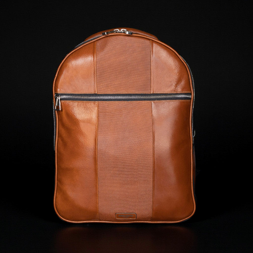 Backpack Caiimann Miel Negro - Mochila Premium Hombre en Cuero