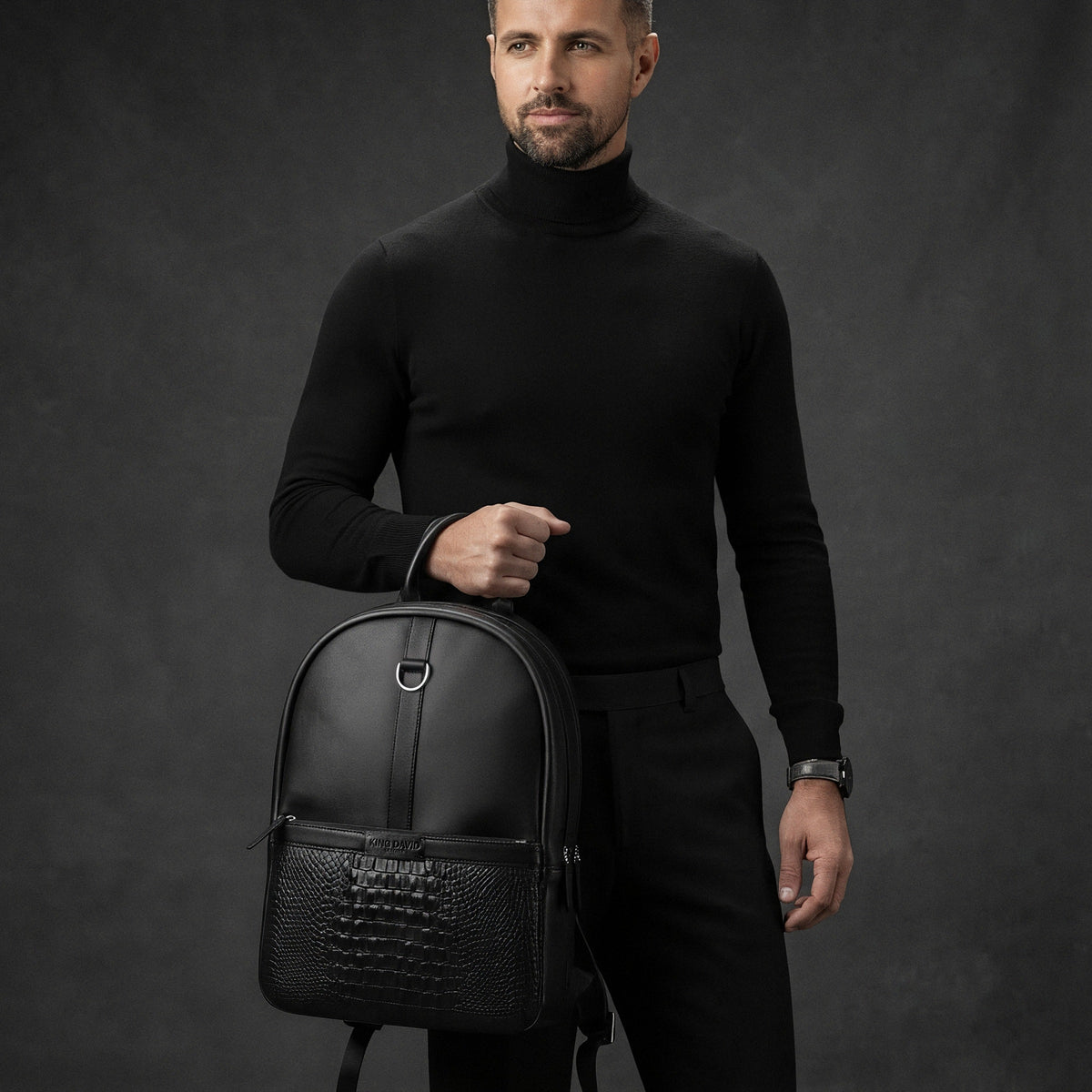Morral Manhattan Luxury Negro KING DAVID con modelo