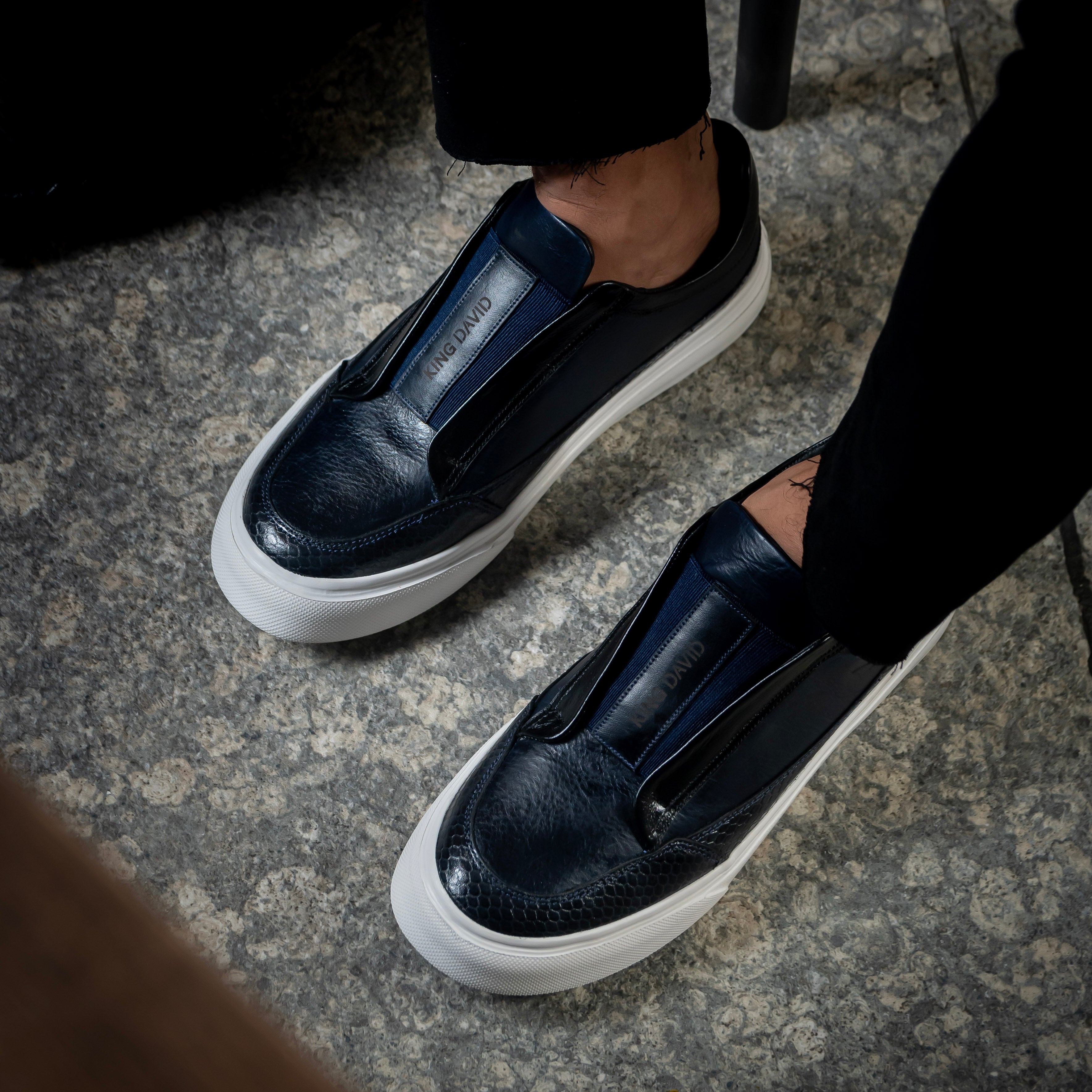 Milán Azul Negro - Zapato Casual Elegante Hombre en Cuero