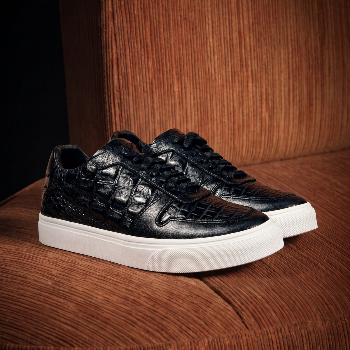 OUTLET Arlington Crocodile Negro - Zapato Crocodile Luxury Hombre en Cuero Grabado