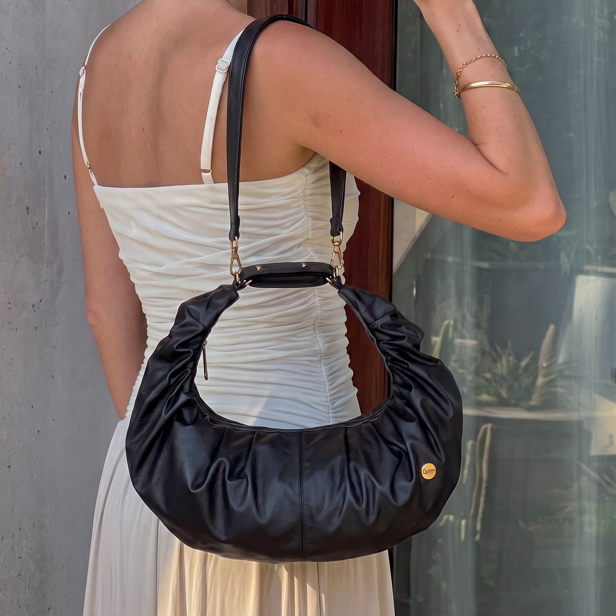 Renata Negro Croco - Bolso Luxury Mujer en Cuero