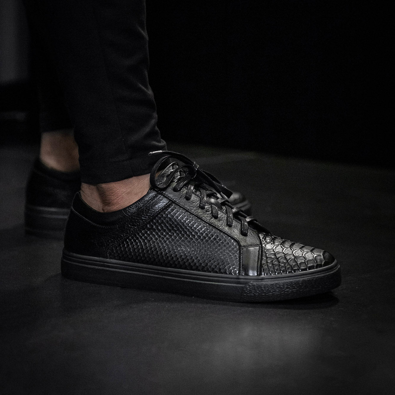OUTLET California Crocodile Negro - Zapato Crocodile Luxury Hombre en Cuero Grabado