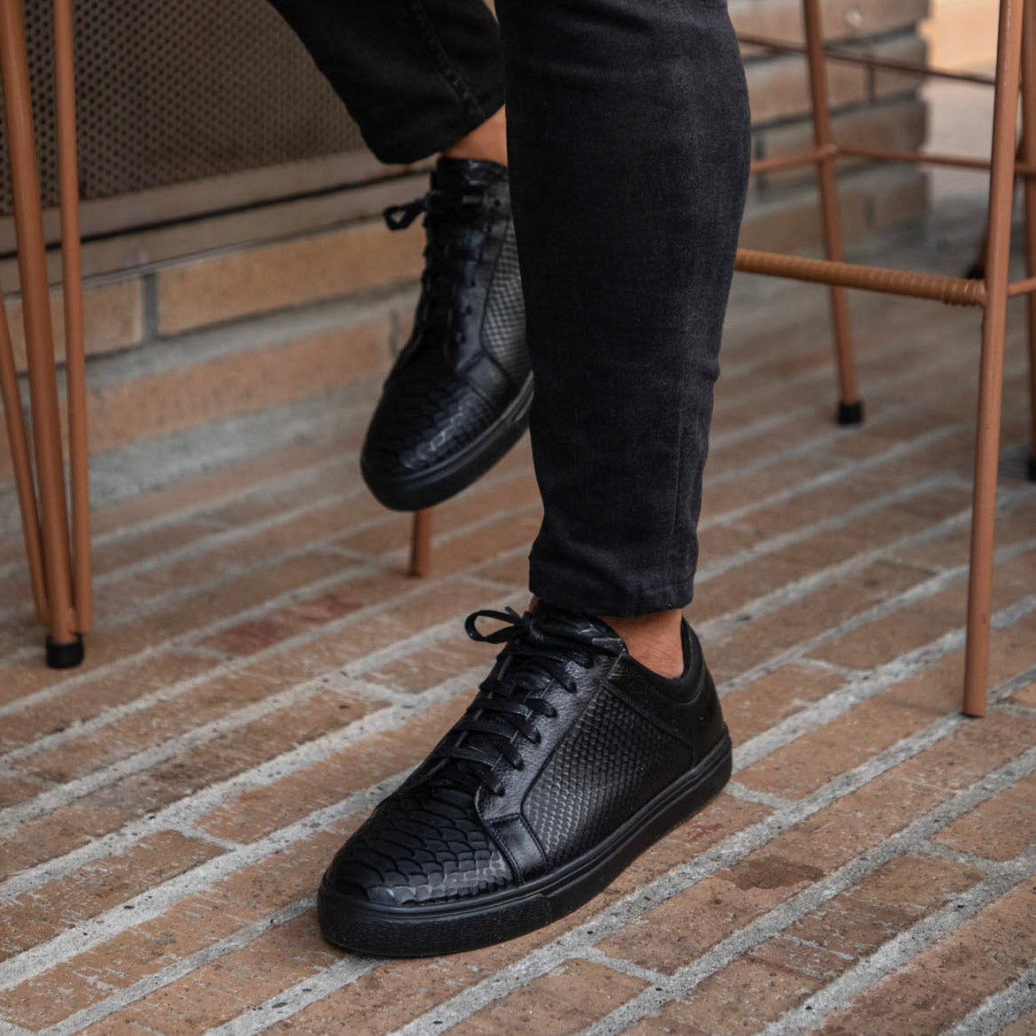 OUTLET California Crocodile Negro - Zapato Crocodile Luxury Hombre en Cuero Grabado