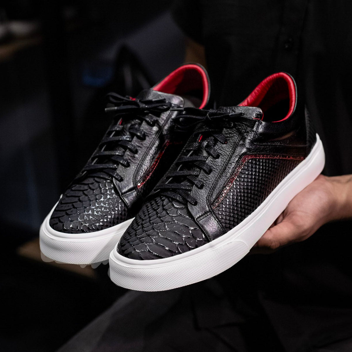 OUTLET Red Force Negro - Zapato Crocodile Luxury Hombre en Cuero Grabado