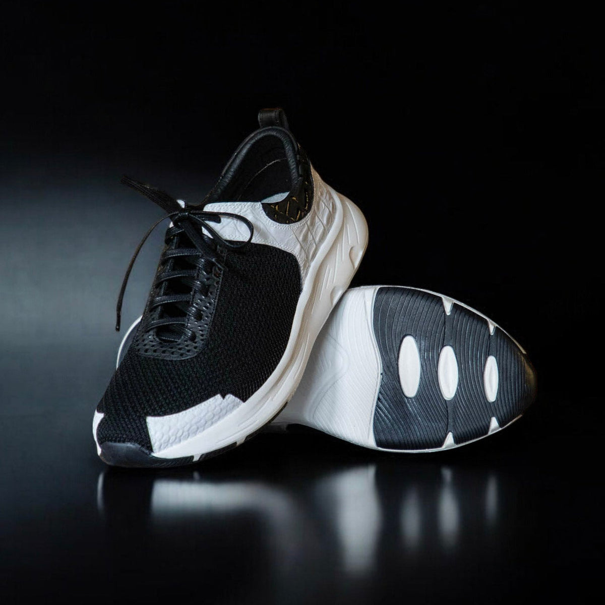 Edimburgo Negro x Blanco - Zapato Casual Elegante Hombre en Cuero
