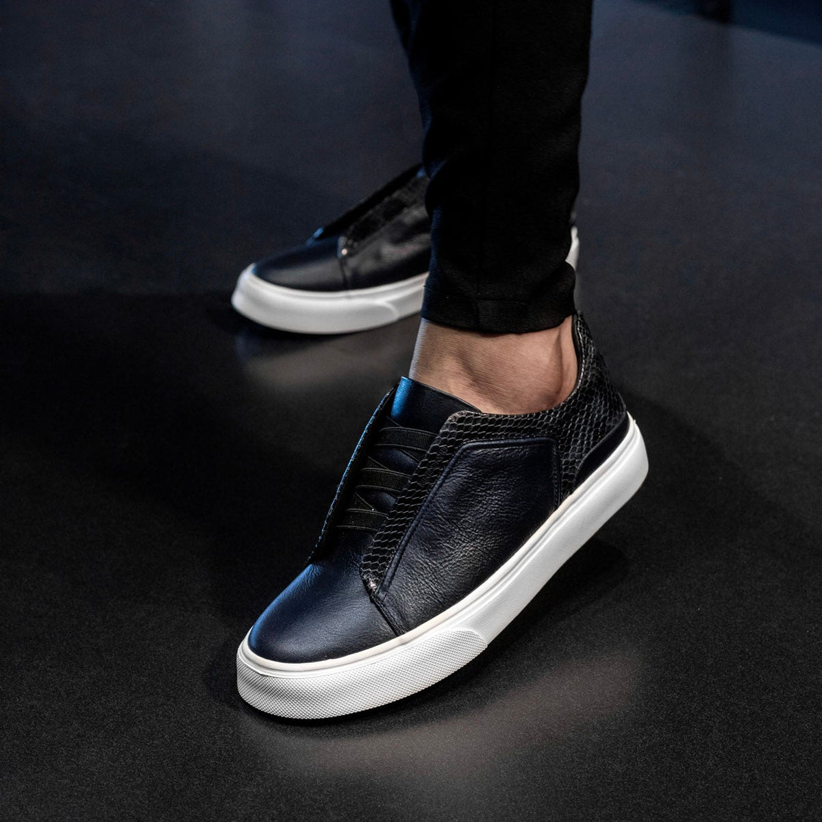 OUTLET Noruega Azul x Pitón - Zapato Luxury Pitón Hombre en Cuero Grabado