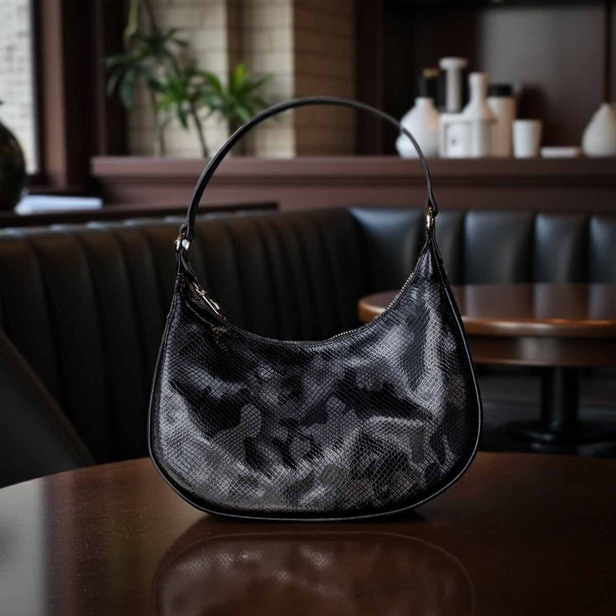Bolso Roissy Crocodile Negro - Bolso Luxury Mujer en Cuero Grabado
