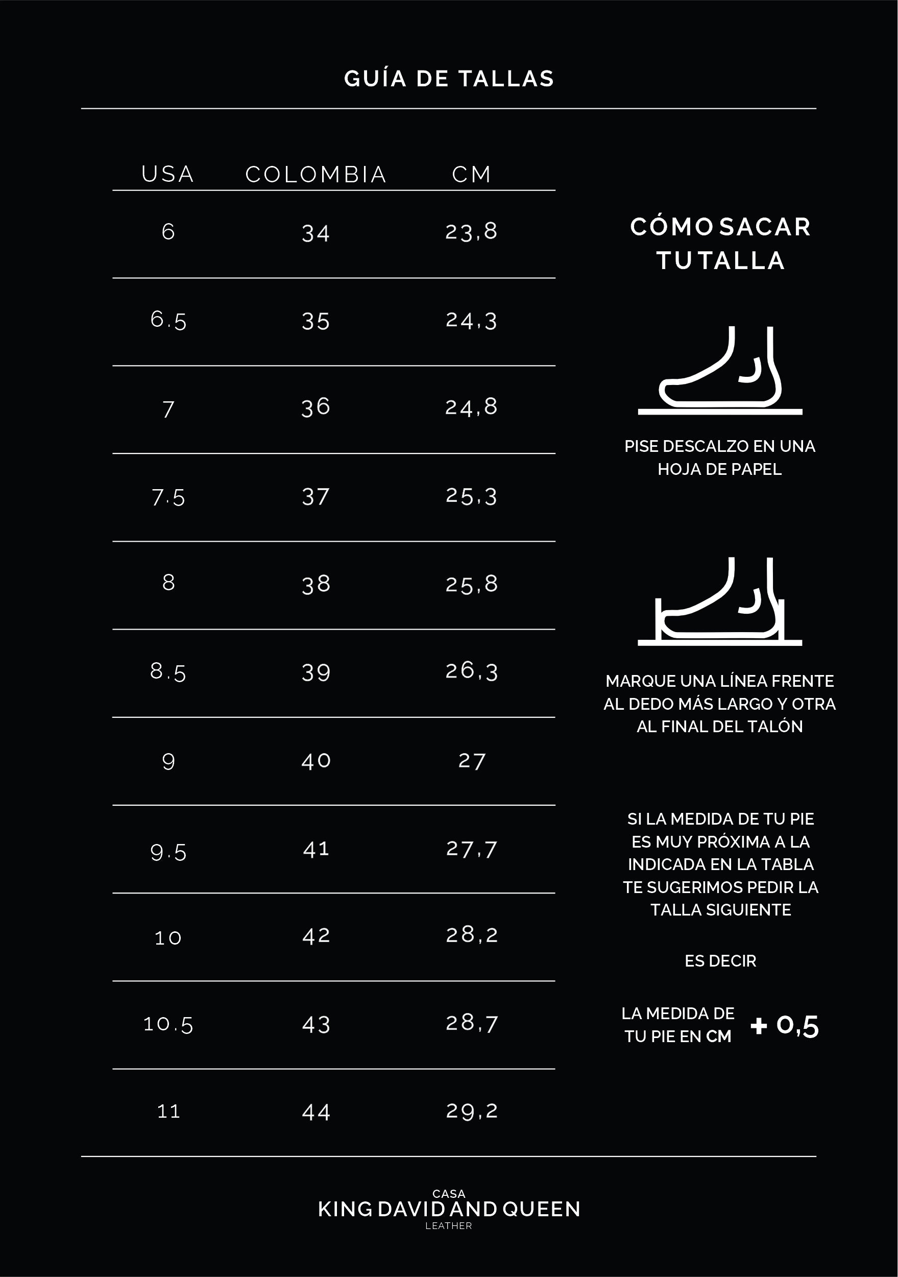 Guía de tallas