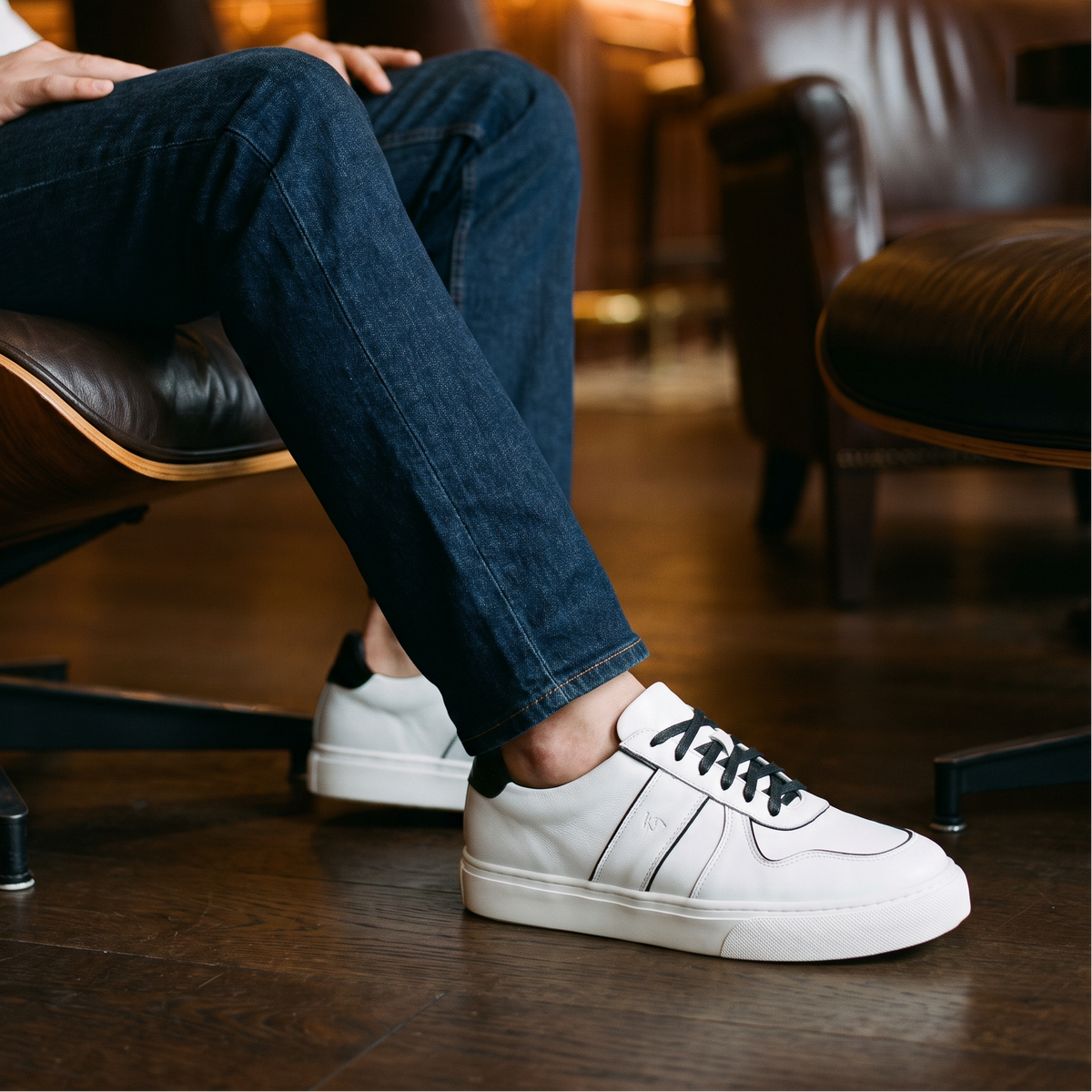 Cambridge Blanco - Zapato Casual Elegante Hombre en Cuero