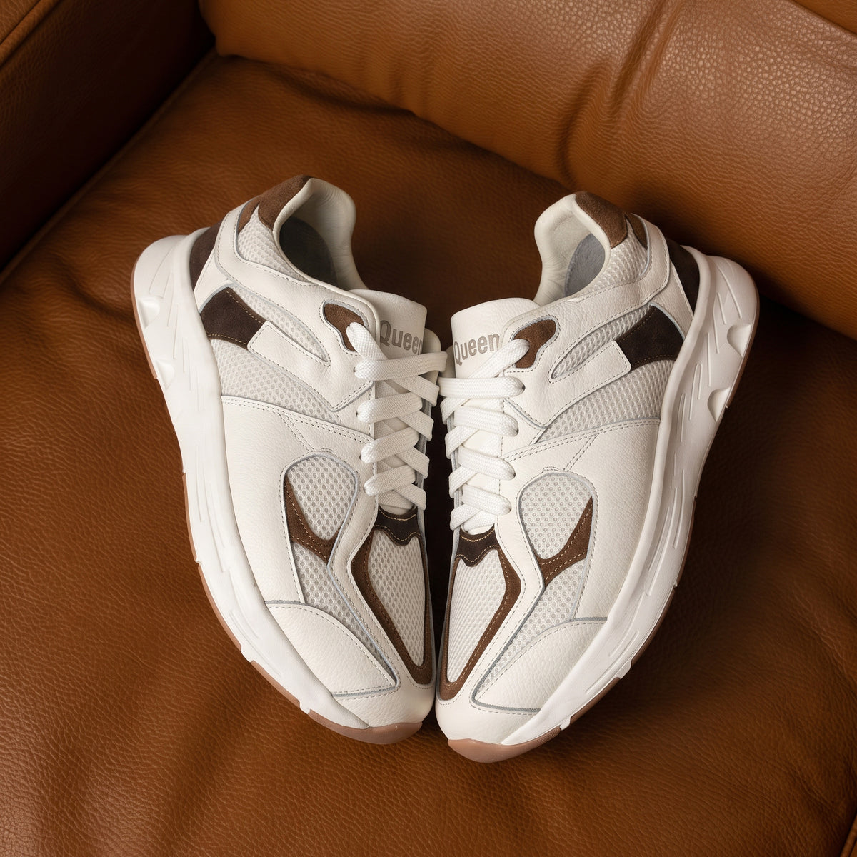 Singapur Blanco x Miel - Zapato Casual Mujer en Cuero
