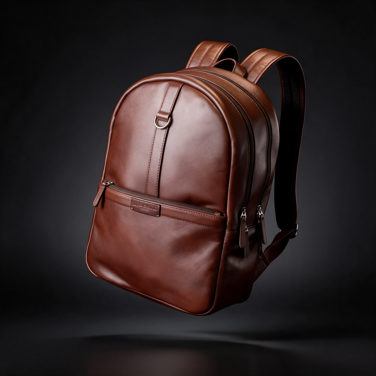 Morral Manhattan Chocolate King David Leather - vista frontal en estudio